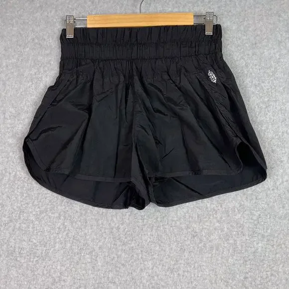 Free People Movement Black The Way Home Shorts High Waisted Size Medium - Picture 2 of 9